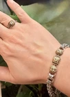 RARE Vintage Bali 925 18K & Sterling 7.5” Bracelet Ring  Set Citrine 27g Ornate