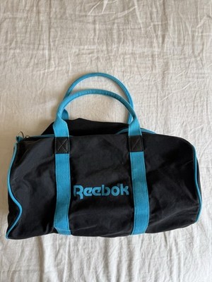 Vintage 90s Reebok Duffle Bag - Black & Teal - Retro Y2K Gym nostalgic Travel