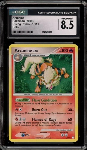Pokemon Arcanine Rising Rivals Holo Rare #1 CGC 8.5