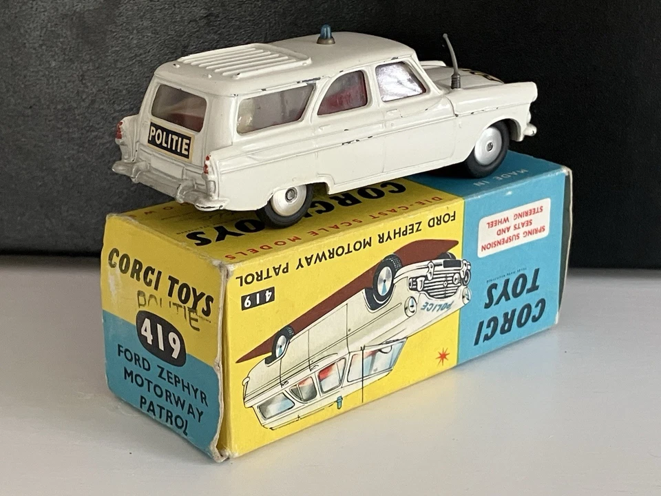 Corgi 419 Ford Zephyr Politie Дания Голландская Экспортная Полиция очень редкая версия - Изображение 4 из 4