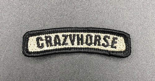 Crazy Horse Grey Background Black Border Tab Style Army Aviation Patch OEF OIF