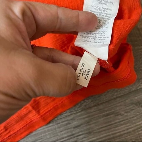 J Crew Ösen Flatterärmel Bommelborte Top orange Größe Large - Bild 2 von 7