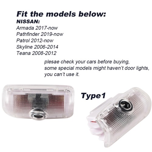 LED Door Light Step Courtesy Ghost Shadow Laser Projector Puddle Lamp For NISSAN - Picture 2 of 10