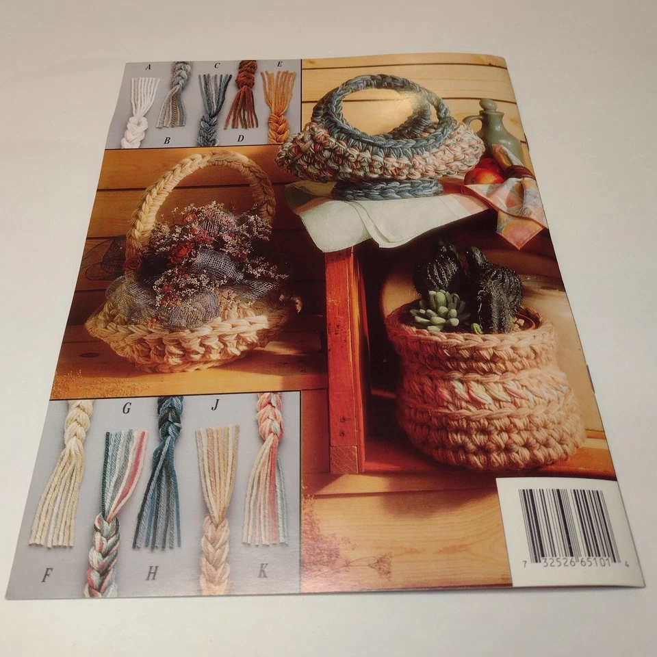 Annie's Attic Quick & Easy With A Q Hook Crochet Baskets #651A VTG 1992 - Image 4 of 4