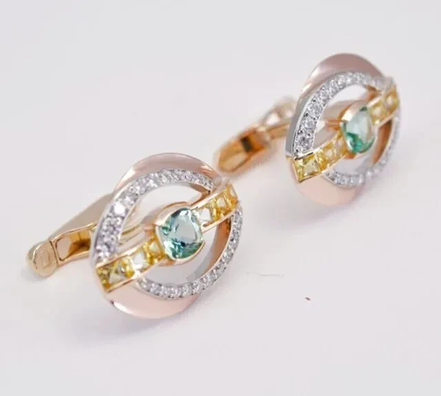 Camisa y abrigo princesa citrino simulado gemelos de boda enchapados en oro rosa de 14K Foto 3 de 4