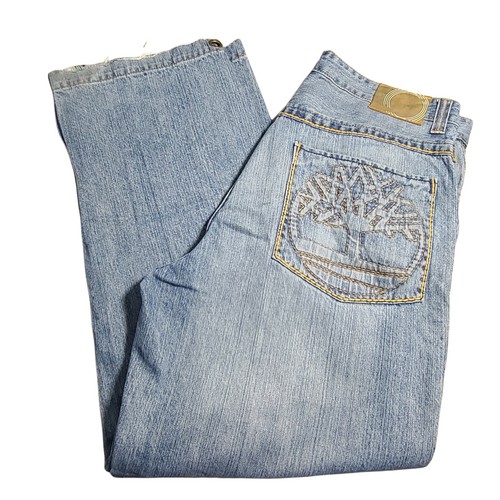 Mens Timberland Straight Leg Regular Fit Wide Leg Jeans Med Wash Size 38x32  | eBay