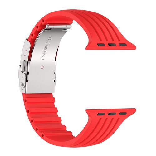 Pour Apple Watch Bracelet Ultar Série 10 9 8 7 38-49 mm Fermoir Pliable Bracelet Silicone - Photo 13 sur 20