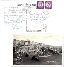 Great Britain 3d QEII Wilding (2) 1962 Brighton & Hove, Sussex PPC (The Aquarium