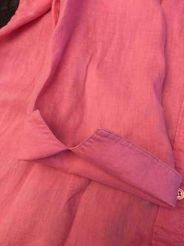 INC Intl. Concepts 100% Linen Button Down Shirt Pink 3/4 Sleeve Blouse Top 18W - Picture 5 of 10