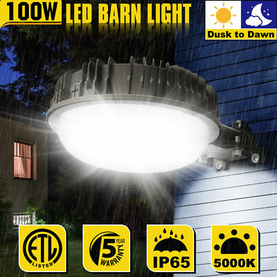 100W LED Barn Light Dusk- to-Dawn Outdoor Security Yard Street Light Flood Light