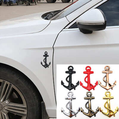 3D Metal Anchor Navy Car Trunk Rear Side Emblem Badge Decal Sticker Adhesive