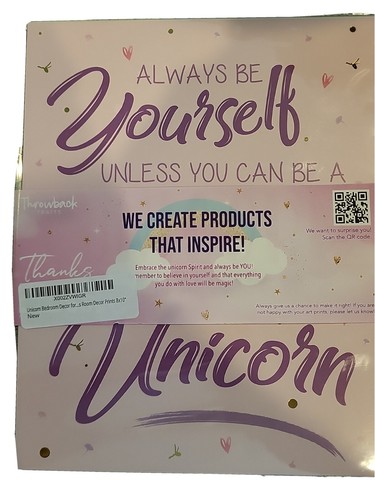 Unicorn Wall Decor - Unicorn Pictures Wall Decor Set Of 8 - Unicorn Wall Art - Picture 4 of 4