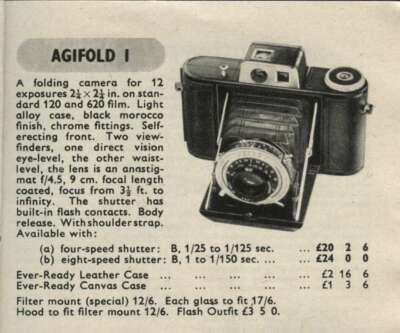 Appareil Photo Pliant Ancien Agilux Agifold, Marque Kodak, Vintage