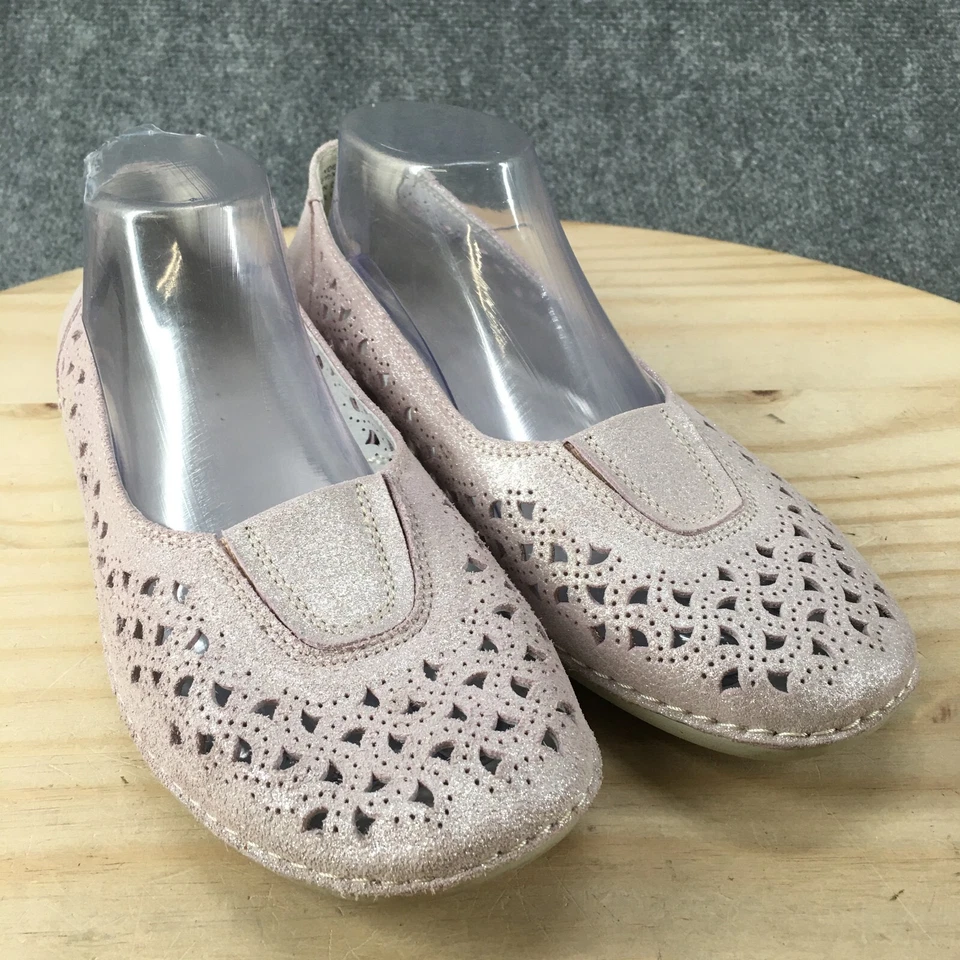 Zapatos Propet para mujer 8,5 EE Cabrini mocasines sin cordones planos WCX064L gamuza púrpura Foto 3 de 4