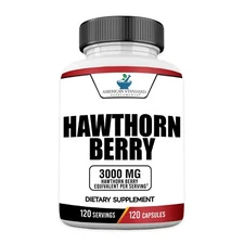 Hawthorn Berry 3000mg, Made With Organic Hawthorne Berry - 120 Veggie Caps