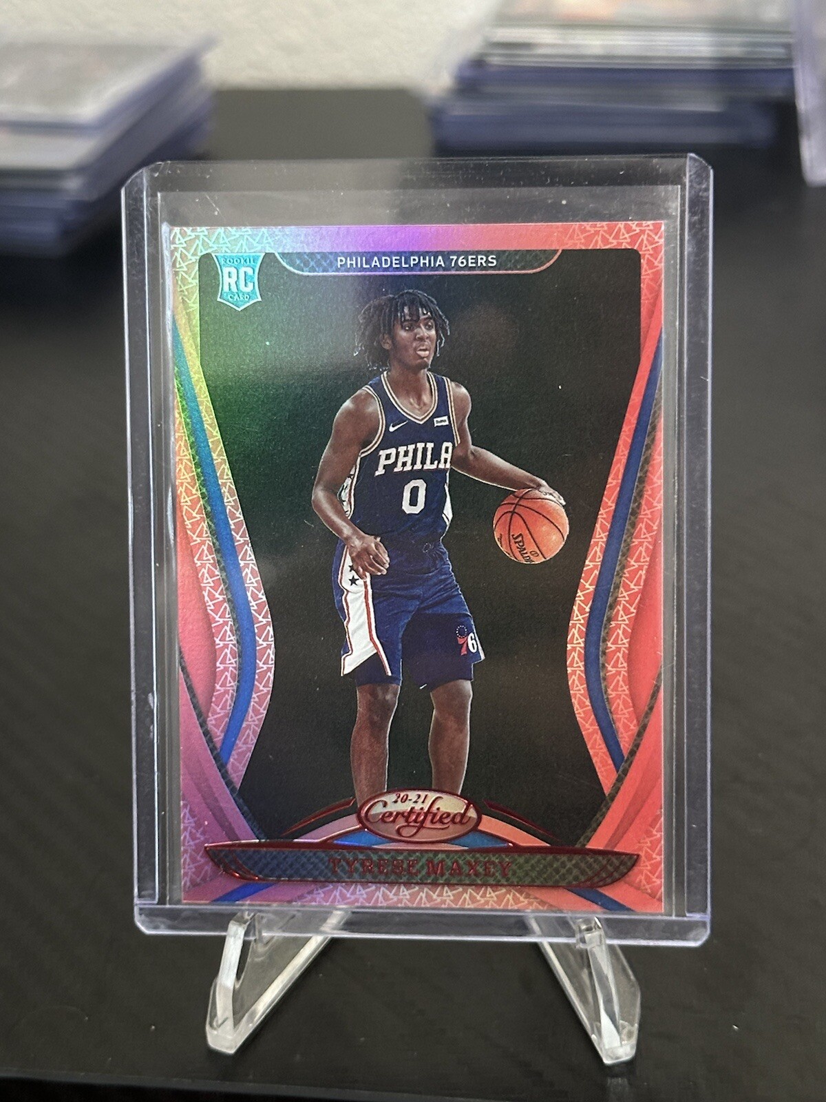 2020-21 Certified Mirror Red Tyrese Maxey #180 Rookie RC SP Philadelphia 76ers
