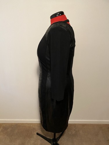 NEW City Chic Plus dress Women’s Size Small 16 Black And Faux Leather Free Post - Picture 2 of 10