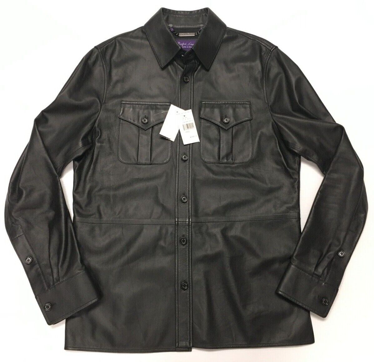 Purple Label Ralph Lauren 100% Lamb Leather Overshirt Shirt Purple Label Ralph Lauren 100% Lamb Leather Overshirt Shirt