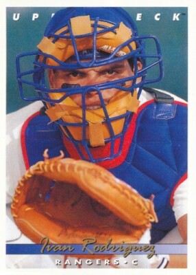 #123 TEXAS RANGERS # IVAN RODRIGUEZ # CARD BASEBALL UPPER DECK 1993