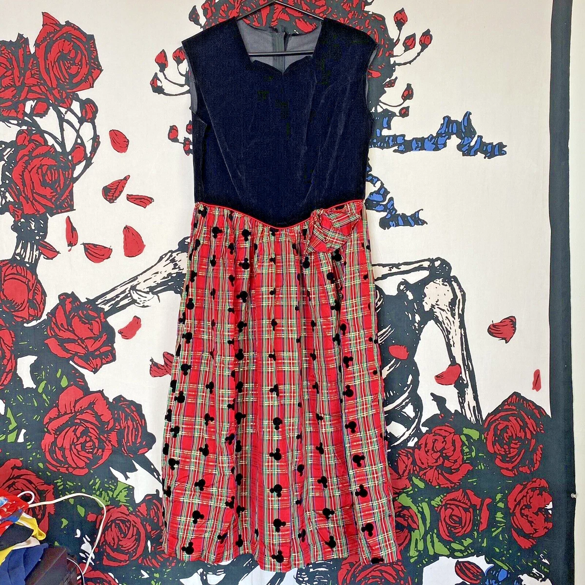 VTG Disney Store Mickey Minnie Mouse Costume Dress Adult Women Red Polka Dot USA
