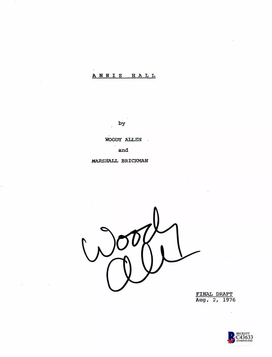 WOODY ALLEN SIGNED AUTO ANNIE HALL SCRIPT FULL 135 PAGE SCREENPLAY BECKETT  BAS 5