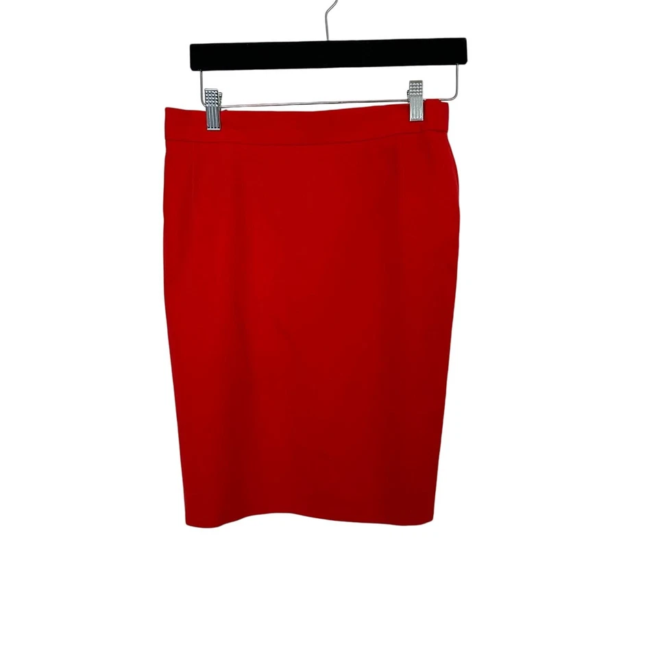 Falda lápiz de lana roja lisa hasta la rodilla Escada para mujer talla 38
