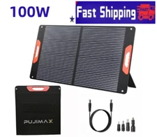 PUJIMAX Foldable Portable Solar Panel Kit for Power Station Solar Generator 100W