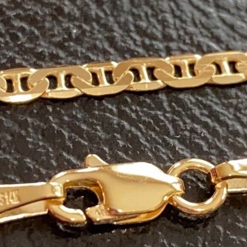 "Collar de cadena marinero de oro blanco fino fino sólido de 14 k 18"" 20"" 22"" 24" - Imagen 5 de 9