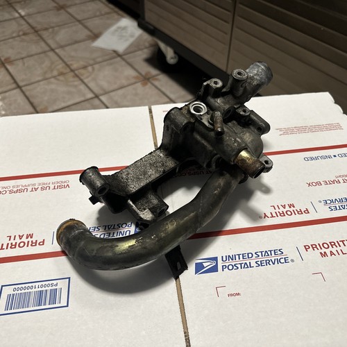 Used 01-03 Honda Civic Thermostat housing passage coolant outlet. Non EGR type - Picture 3 of 10