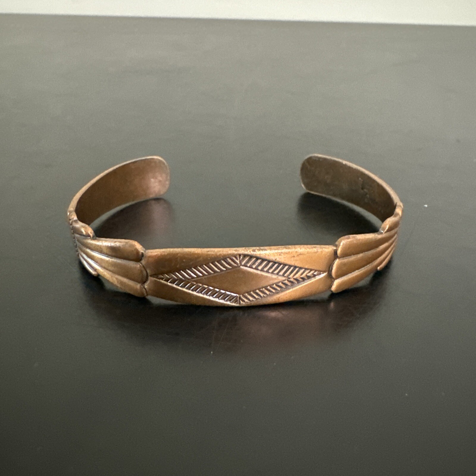 Retro Solid Copper Cuff Bracelet - image 1