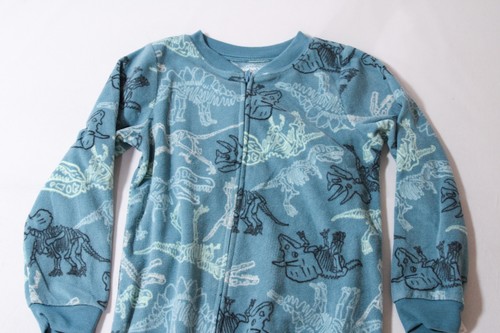 Carter's Kid's Zip-up 1-Piece Dinosaur Fleece Footie Pajamas MP9 Blue Size 6/6A - Picture 2 of 4