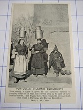 Portugal milkmaids equilibrists milk churn on head beggar  C 1920