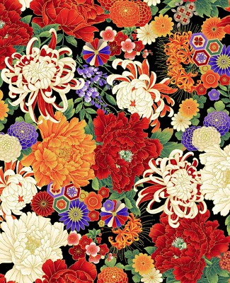 Stoff 100% Baumwolle Timeless Treasures Koko Chrysanth verkauft von 1/2 mtr