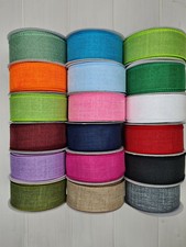Wired Edge Ribbon Burlap Hessian Wedding Christmas Bows Making Craft Cut per 1m