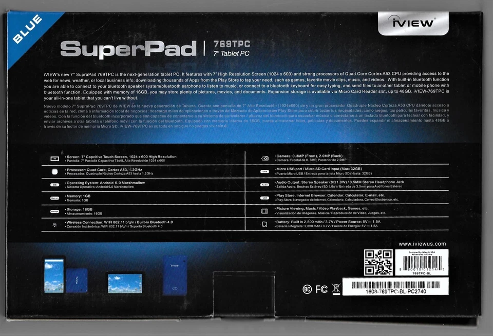 IVIEW SUPERPAD 7" TABLET PC #769TPC 16 GB BLUE NEW - Image 2 of 3