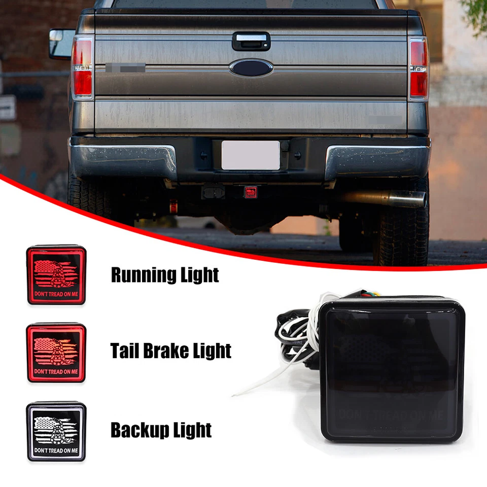 Cubierta de enganche de diseño personalizado LED luz de conducción y freno apta para remolque y transporte de 2" Foto 2 de 4