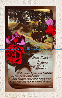 R136521 Viele Happy Returns Liebe Schwester. Schwester meine Mai dein Geburtstag. Befüllt werden