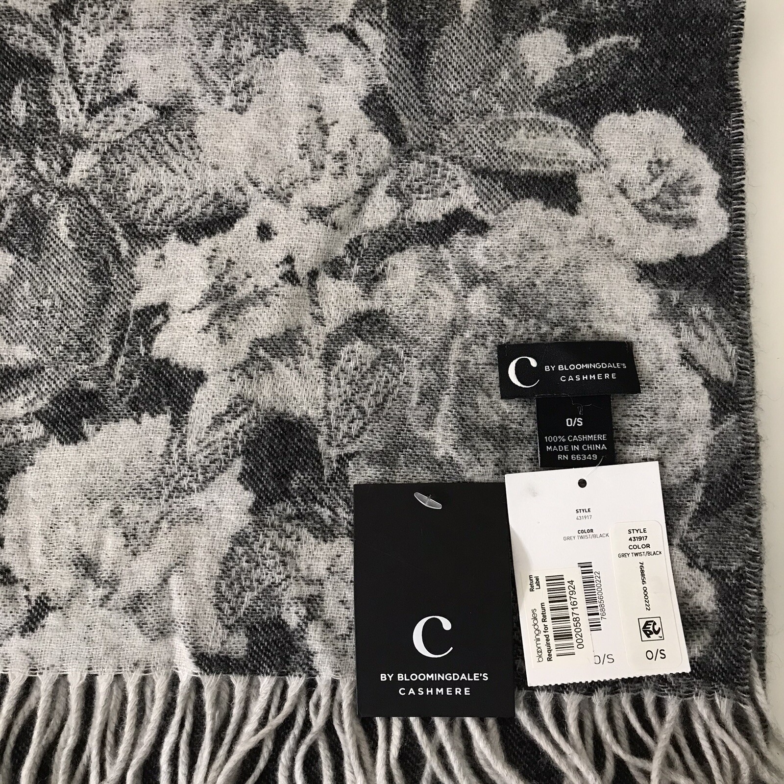 100% Cashmere Blurred Floral MSRP $158 