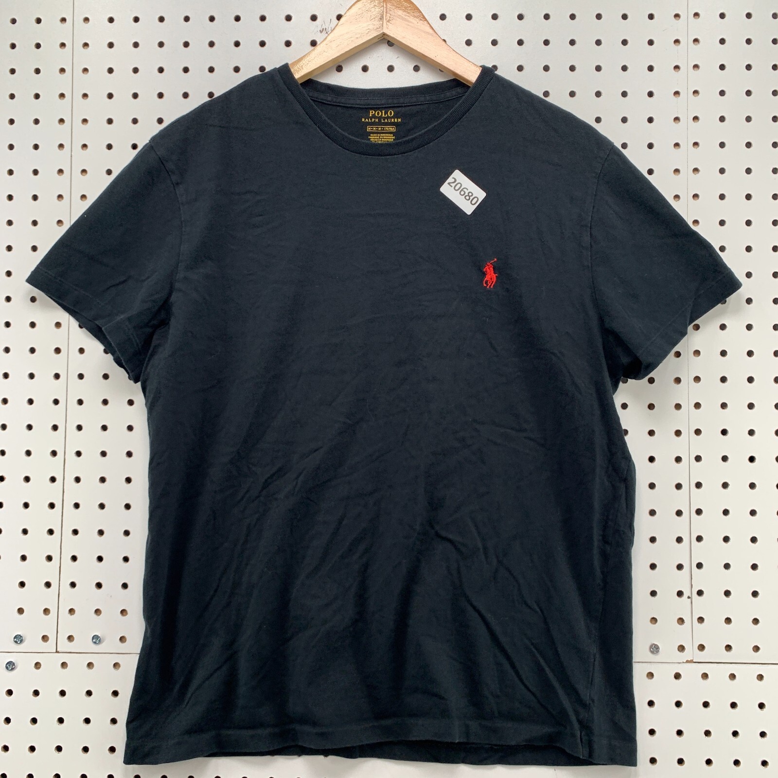 Polo Ralph Lauren camicia uomo media nera rossa pony manica corta 20x26