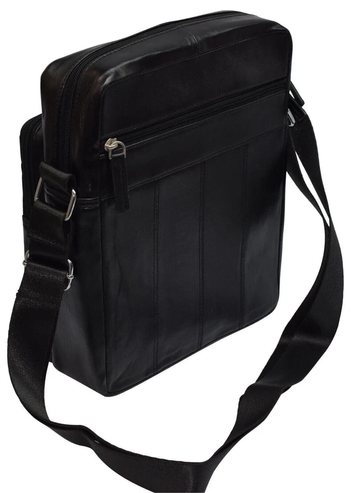 Bolso Bandolera Mensajero de Cuero Genuino para Hombres Correa Ajustable Informal Foto 4 de 4