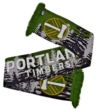 60" Ruffneck x Portland Timbers Forest Acrylic Knit Scarf - Green/ Black / Gray
