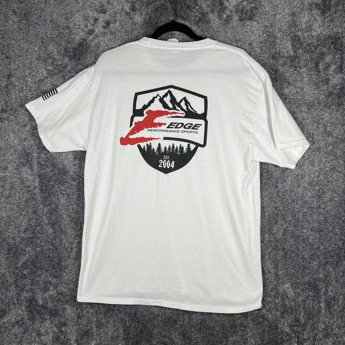 Port & Company Shirt Mens L White Edge Performance Sports Graphic Tee Core View 2