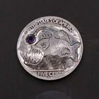 Buffalo Nickel – Angler Fish With Amethyst Gemstone - Hand Carved Black Seadevil