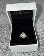 PANDORA SILVER 925 CUBIC ZIRCONIA FLORAL FANCY RING SIZE 50 *DISCONTINUED*