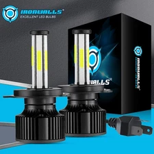 6-sides 9003 H4 HB2 LED Headlight Bulbs Kit High Low Beam 6500K Super Bright 2x