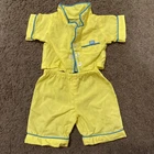Vintage Cabbage Patch Kids Doll Pajamas Rare Yellow Teal Stripe Pjs