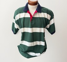 VTG Eddie Bauer Colorblock Polo Shirt Size L Striped 100% Cotton
