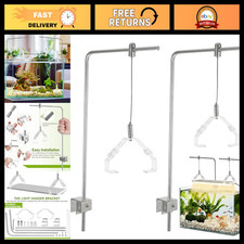 Adjustable Aquarium Light Riser Stand Kit - 2pcs Aluminum Support Bracket for Fi