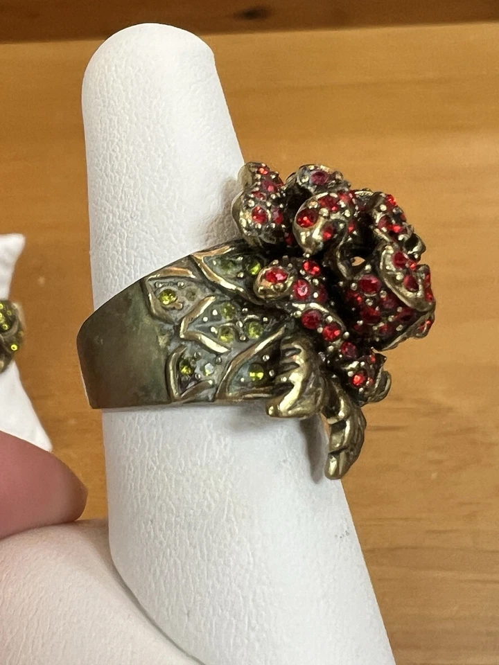 Juego de brazalete y anillo con bisagras Heidi Daus rosa diamante cristal rosa Foto 4 de 4