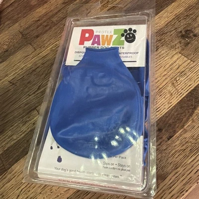 9 NEW Pawz Medium Blue Rubber Dog Boots Reusable Waterproof Protex Canine Pup - Image 1 of 3